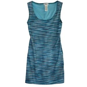 Biaggi Blue Stripe Sleeveless Dress‎ Fitted Bodycon Mini Casual Summer S (4-6)